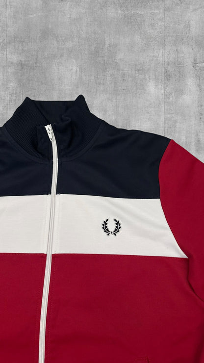 Fred Perry Vintage Trainingsjacke Rot Weiß Schwarzblau M