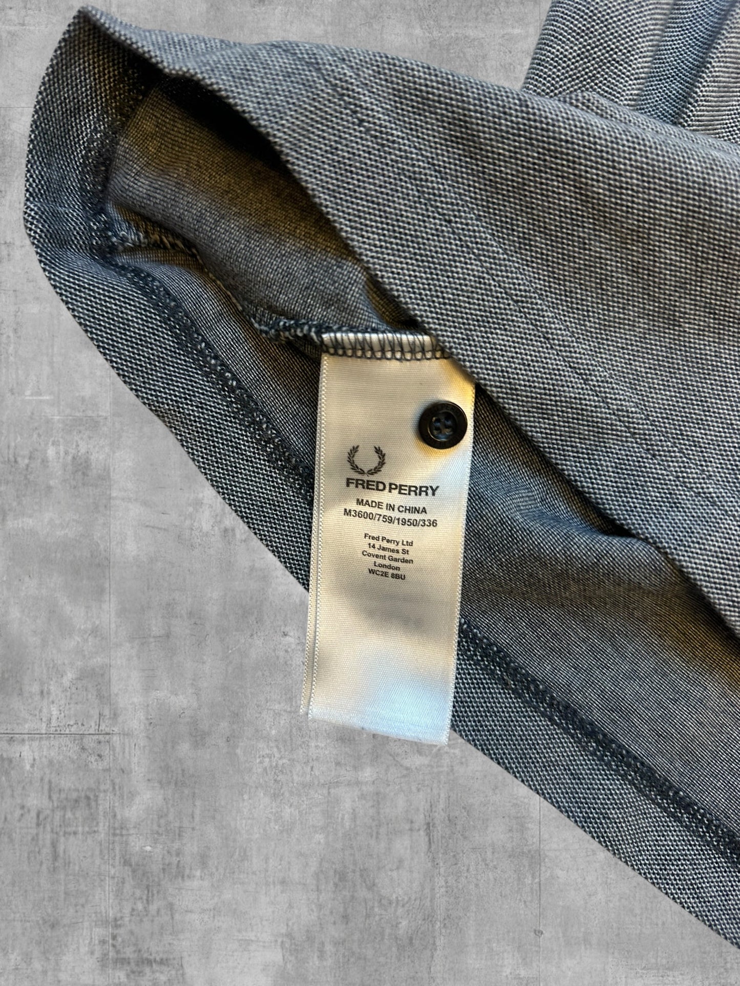 Fred Perry Polo Shirt Grau Weiß Schwarz S
