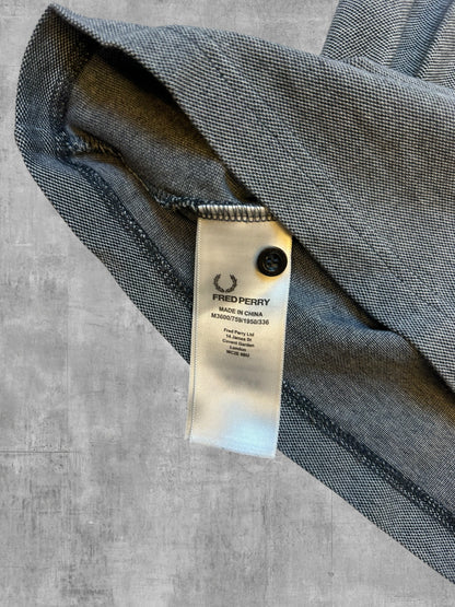 Fred Perry Polo Shirt Grau Weiß Schwarz S