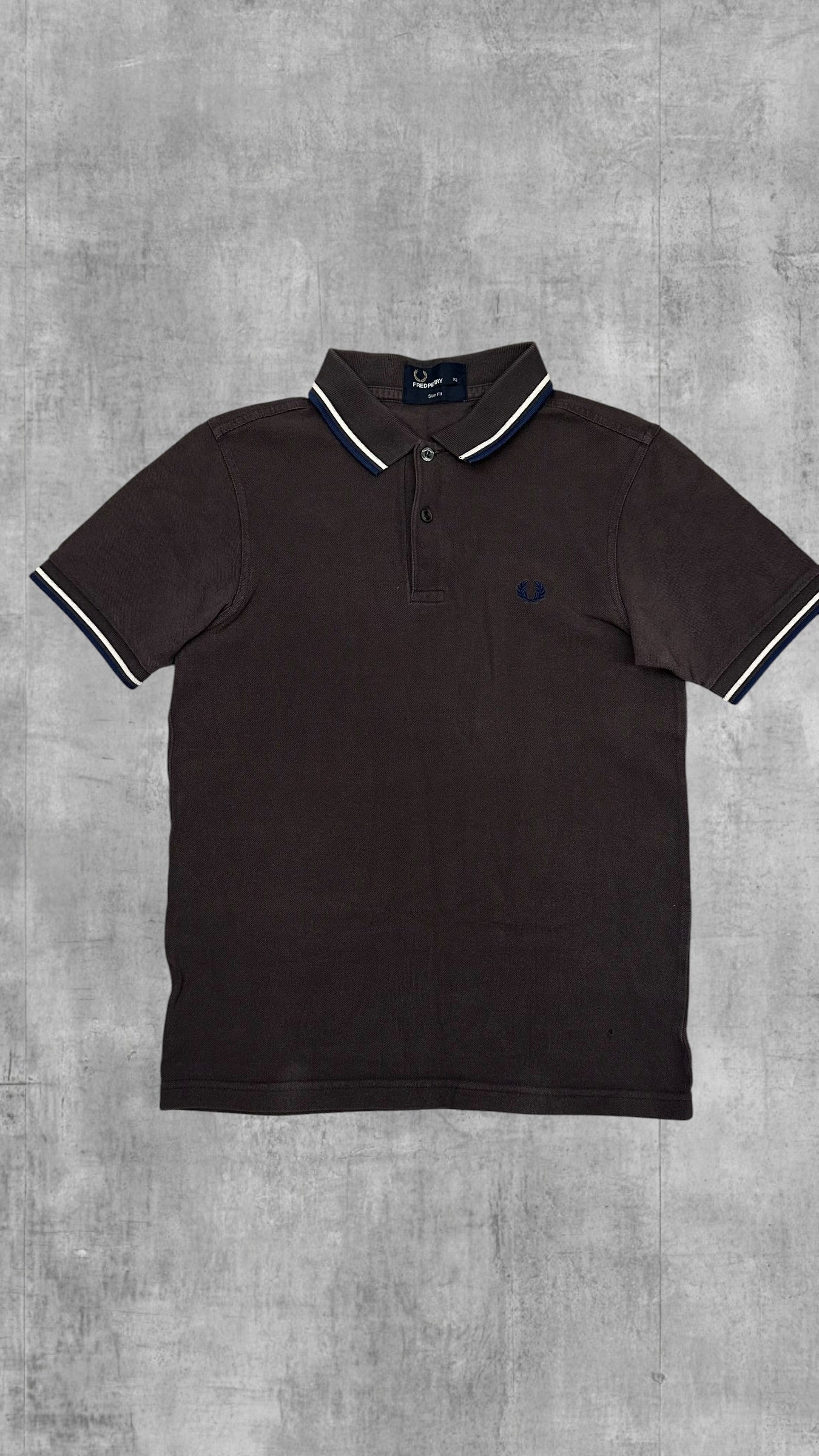 Fred Perry Polo Shirt Braungrau XS Slim Fit