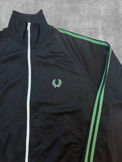 Fred Perry VintageTrainingsjacke Schwarz Grün L