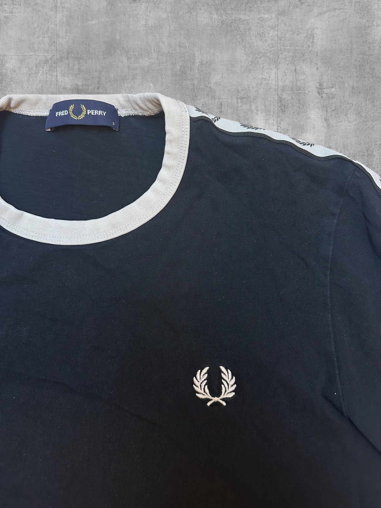 Fred Perry T-shirt taped Schwarz Weiß S