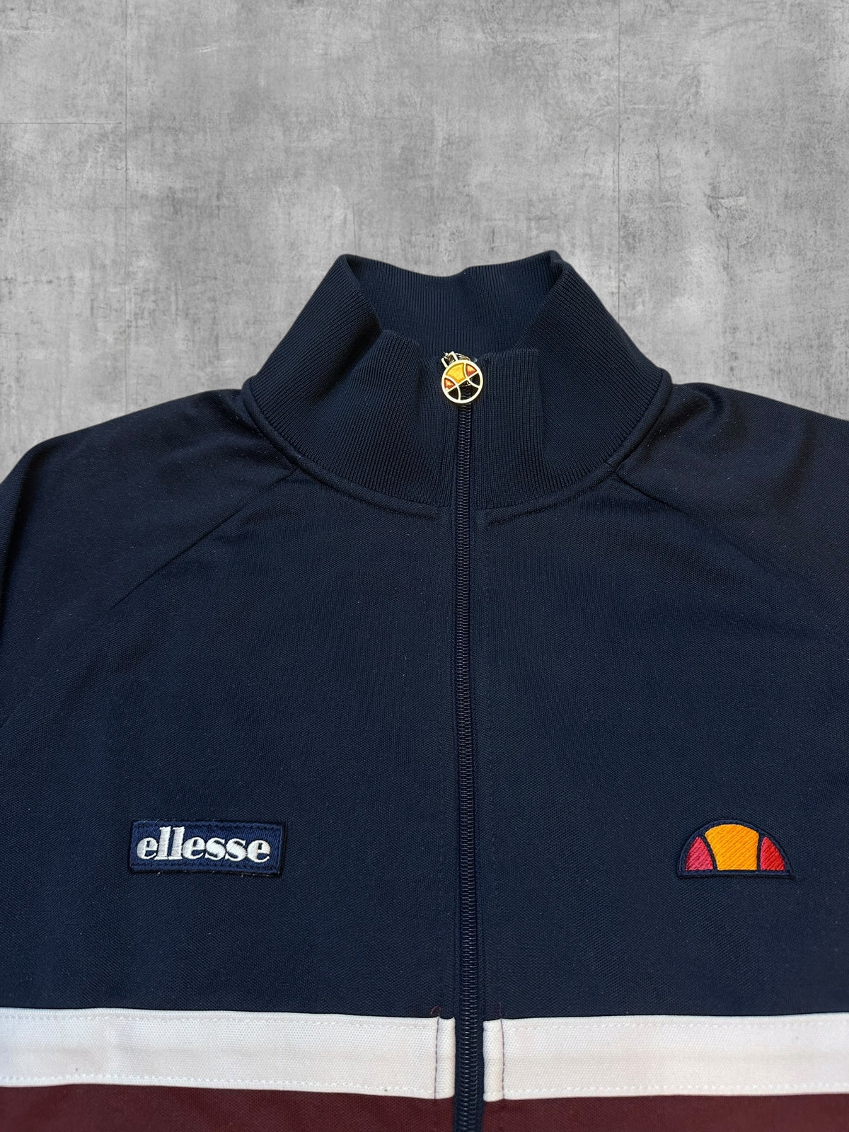 Ellesse Rimini Trainingsjacke Navy Blau Weinrot Weiß S