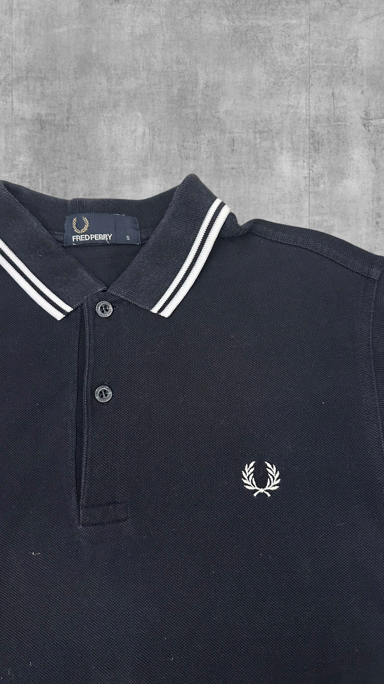 Fred Perry Polo Shirt Schwarz Weiß S