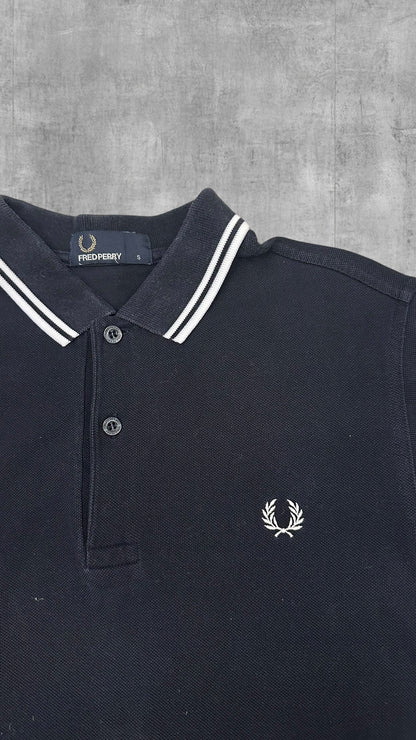 Fred Perry Polo Shirt Schwarz Weiß S