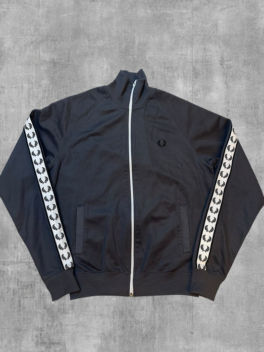Fred Perry Trainingsjacke Taped Grau Schwarz Weiß S