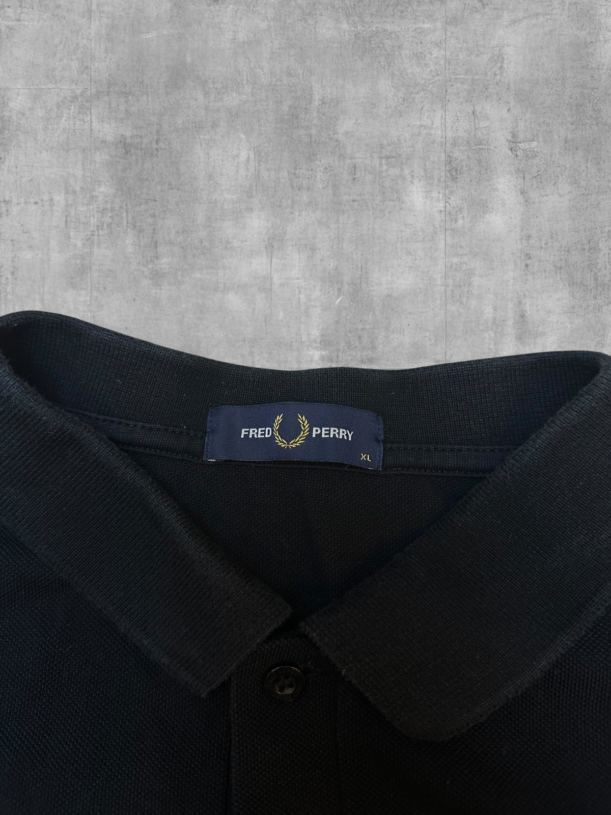Fred Perry Langarm Polo Shirt Schwarz XL