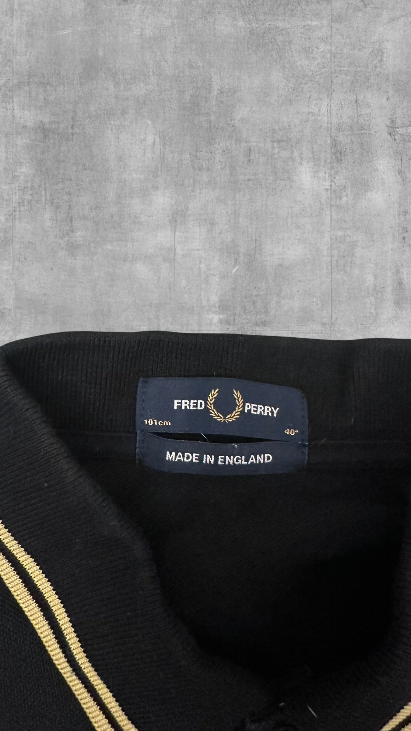 Fred Perry Polo Shirt Schwarz beige M