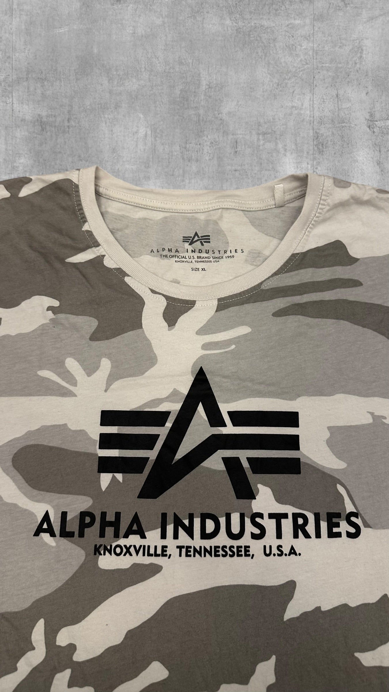 Alpha Industries T-Shirt Camouflage Grau XL