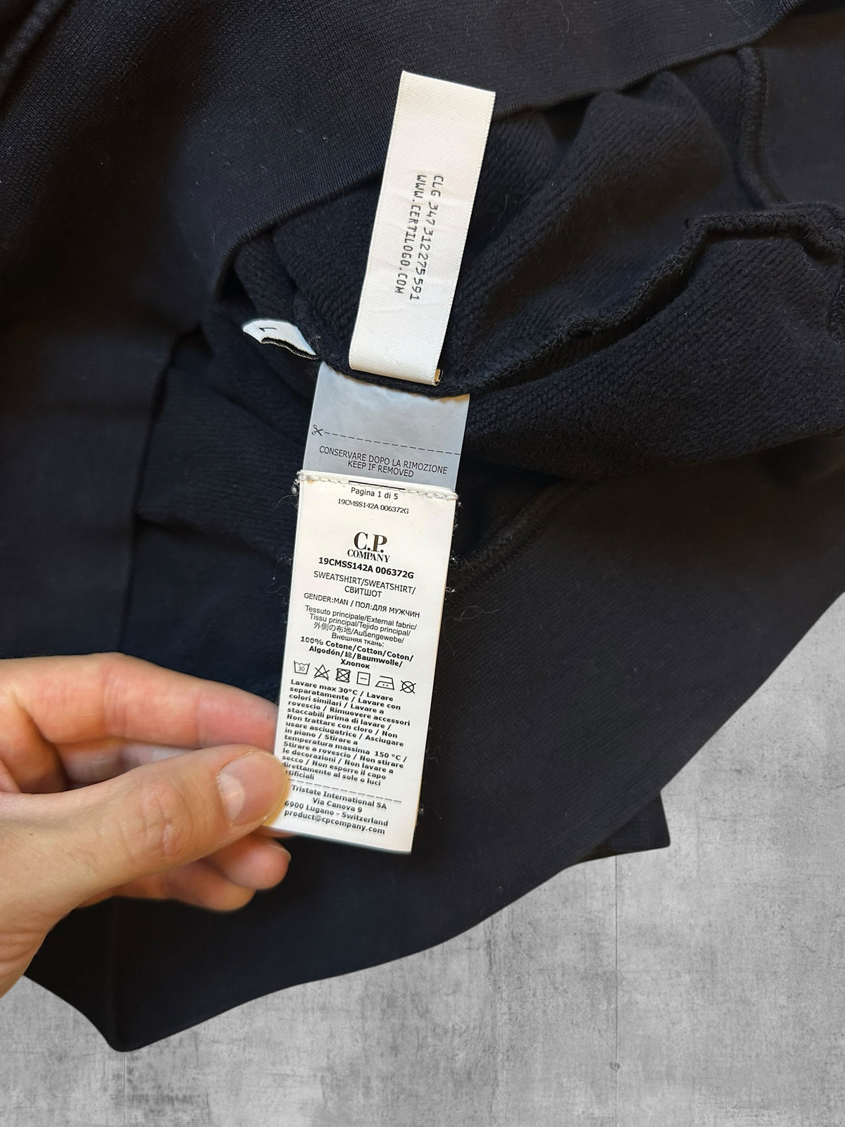 C.P. Company Quarter Zip Pullover Schwarz L