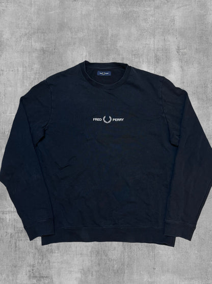 Fred Perry Sweatshirt Schwarz Weiß L