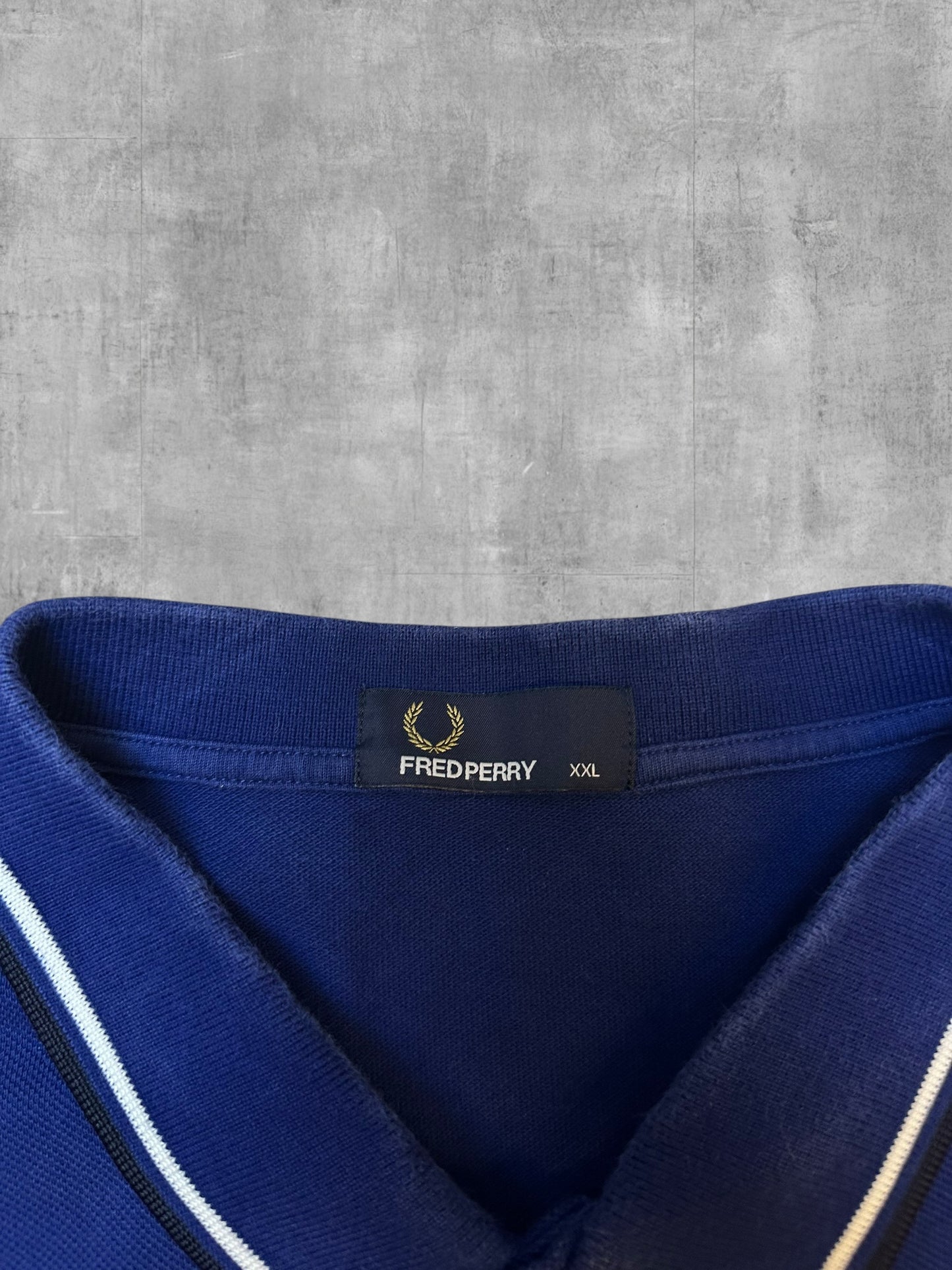 Fred Perry Polo Shirt Blau Schwarz Weiß XXL