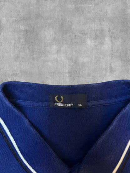 Fred Perry Polo Shirt Blau Schwarz Weiß XXL