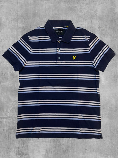 Lyle & Scott Polo Shirt Navy Blau Gestreift M