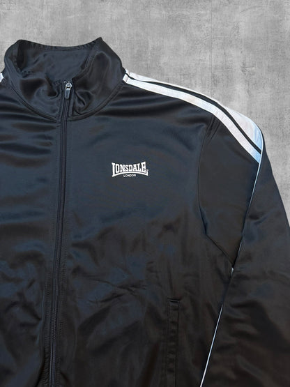 Lonsdale London Trainingsjacke Taped Schwarz Weiß M