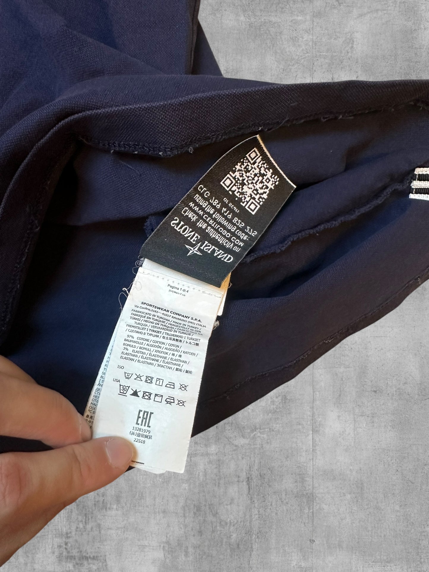 Stone Island Polo Shirt Navy Blau Weiß XXL