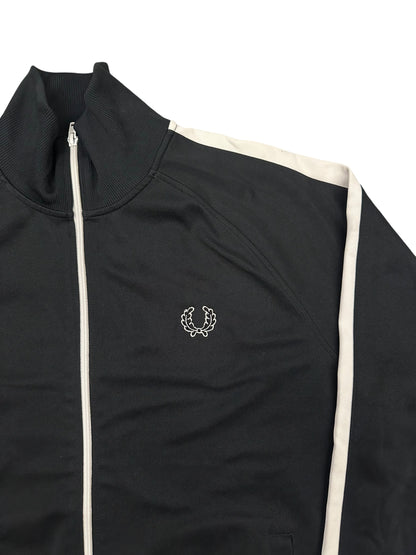 Fred Perry Vintage Trainingsjacke Taped Schwarz Weiß L