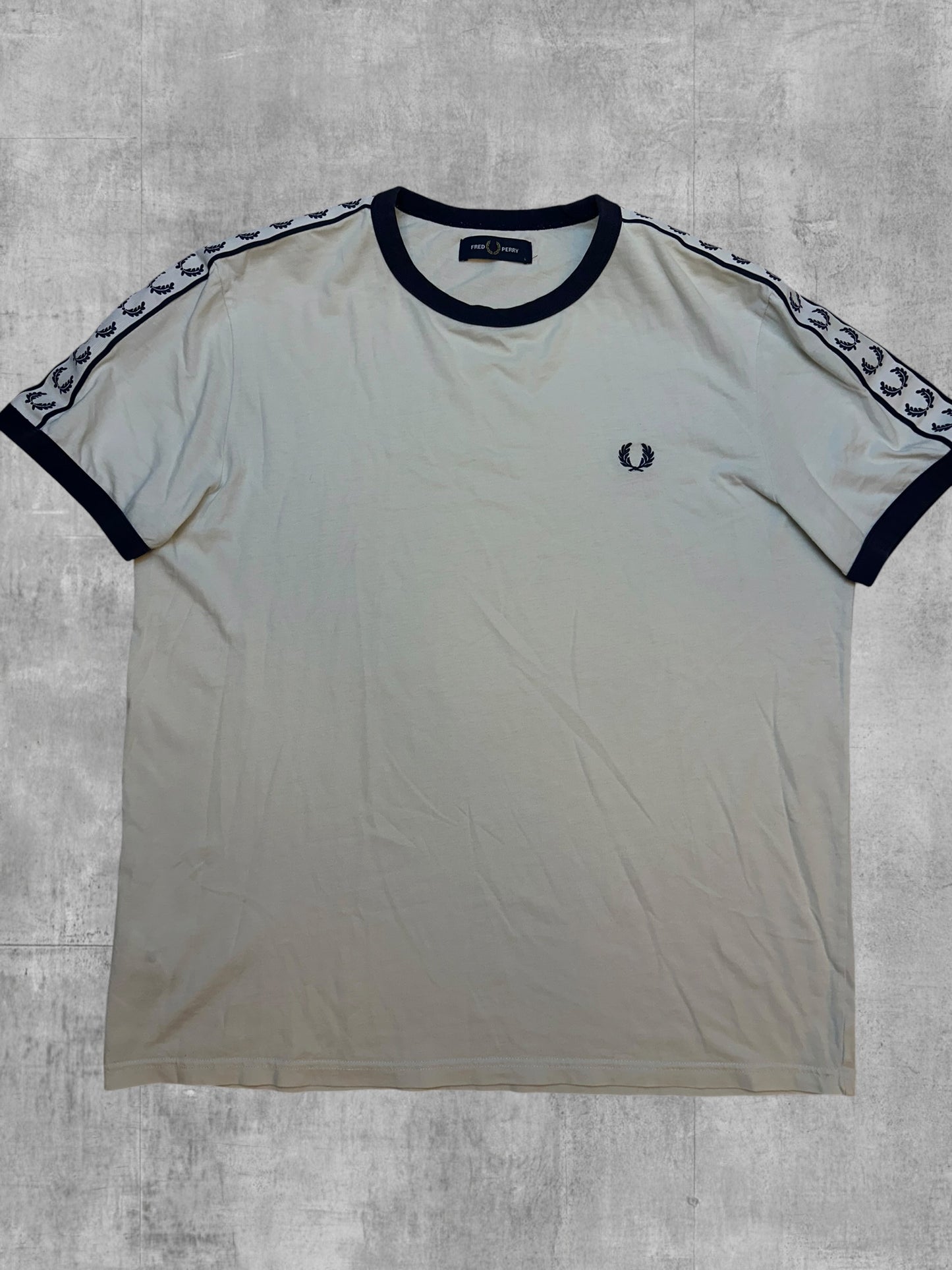Fred Perry T-shirt Taped Weiß Schwarz L