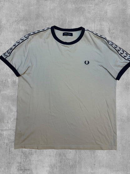 Fred Perry T-shirt Taped Weiß Schwarz L