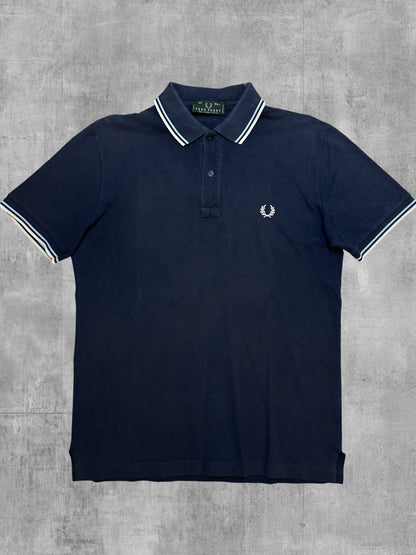 Fred Perry Polo Shirt Navy Blau Weiß M