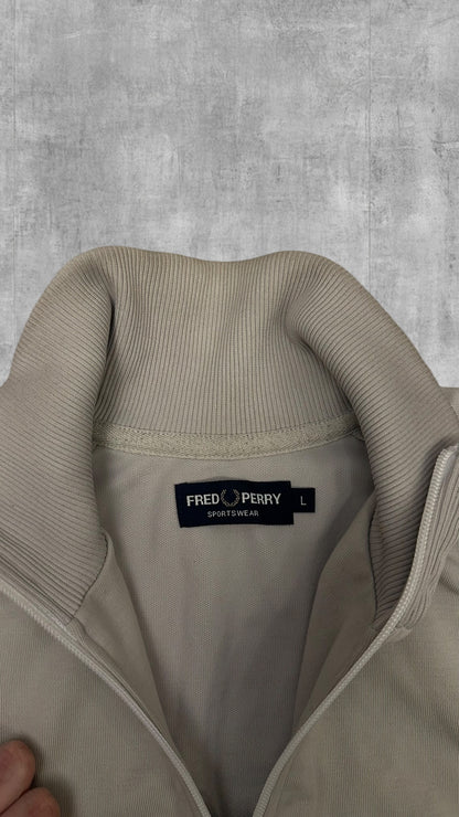Fred Perry Half Zip Hoodie Grau Schwarz L