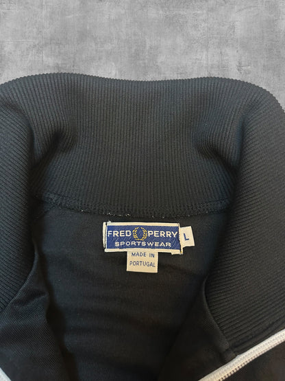 Fred Perry VintageTrainingsjacke Schwarz Grün L