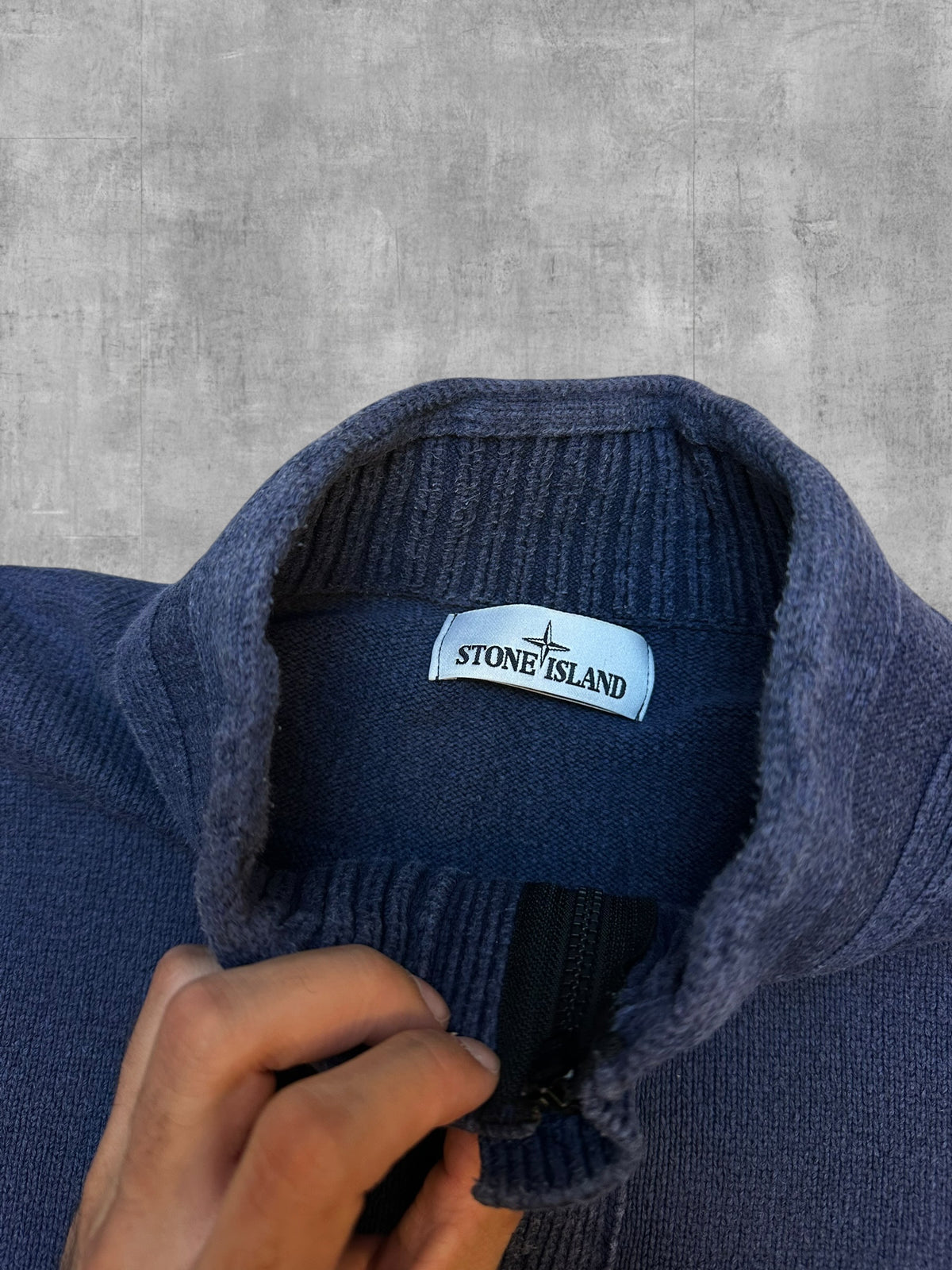 Stone Island Quarter Zip Pullover Navy Blau S - M