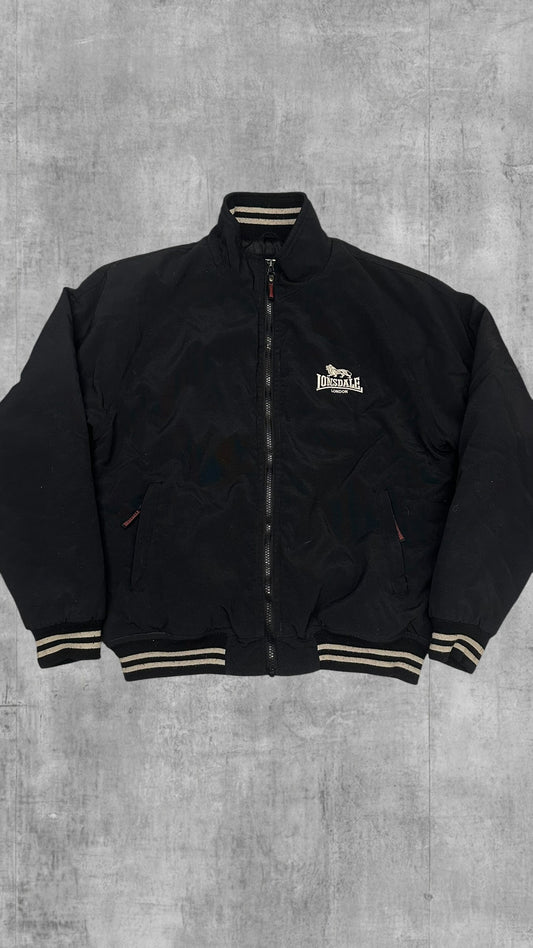 Lonsdale London Bomberjacke Regenjacke Schwarz Backprint M