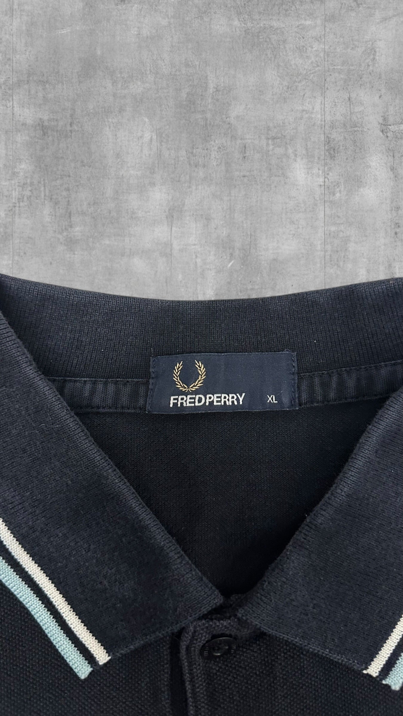 Fred Perry Polo Shirt Schwarzblau Weiß XL