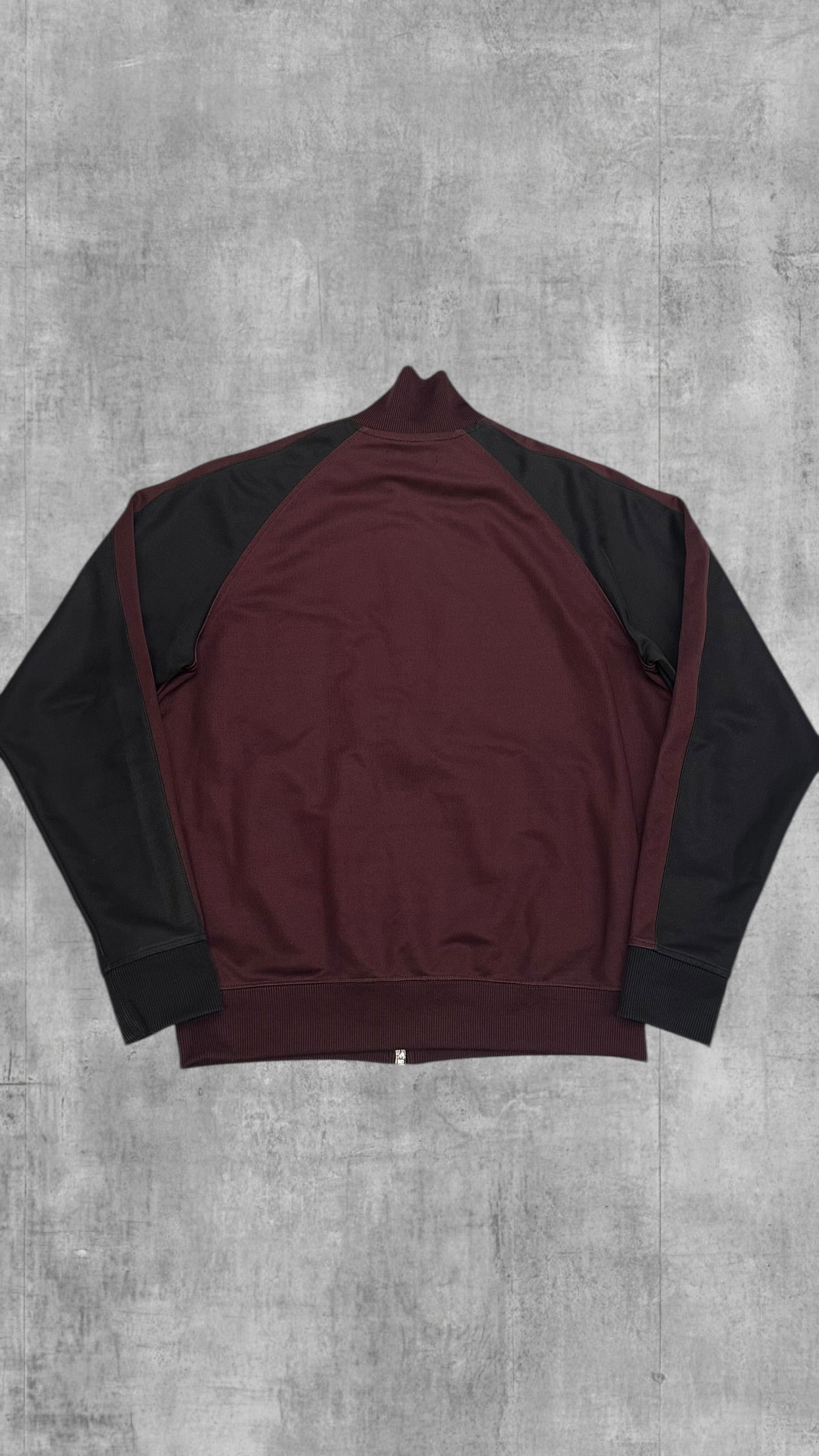 Fred Perry Trainingsjacke Taped Zip Jacke Weinrot Schwarz Frauengröße XL Männer M