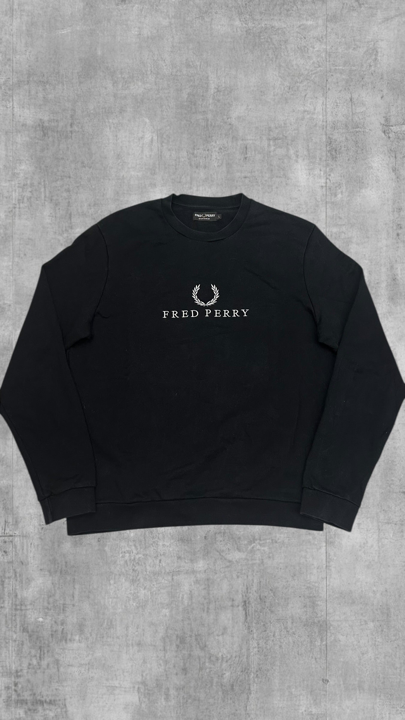 Fred Perry Sweatshirt Schwarz Weiß L