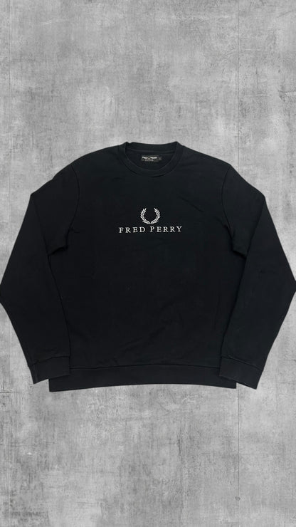 Fred Perry Sweatshirt Schwarz Weiß L