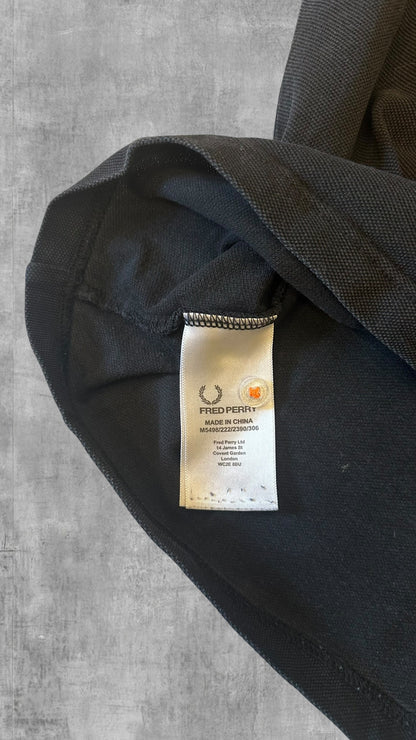 Fred Perry Polo Shirt Schwarz Orange M Slim Fit
