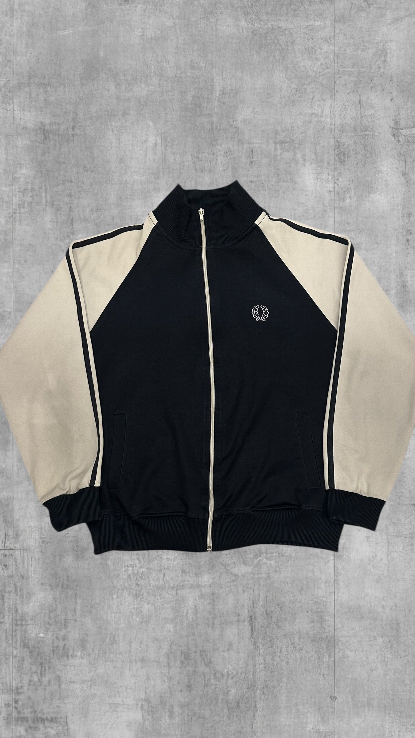Fred Perry vintage Trainingsjacke Taped Zip Jacke Navy Blau M