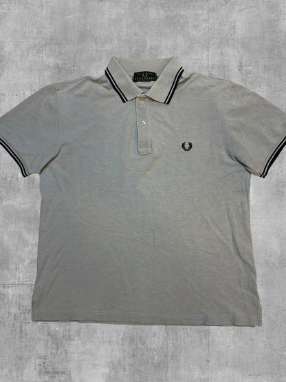 Fred Perry Polo Shirt Türkis Grau Schwarz M