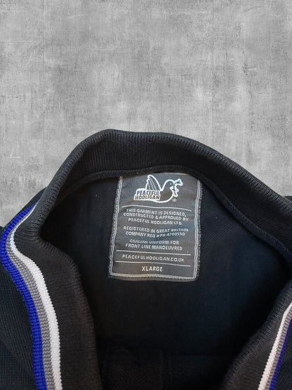Peaceful Hooligan Polo Shirt Schwarz Blau Weiß XL