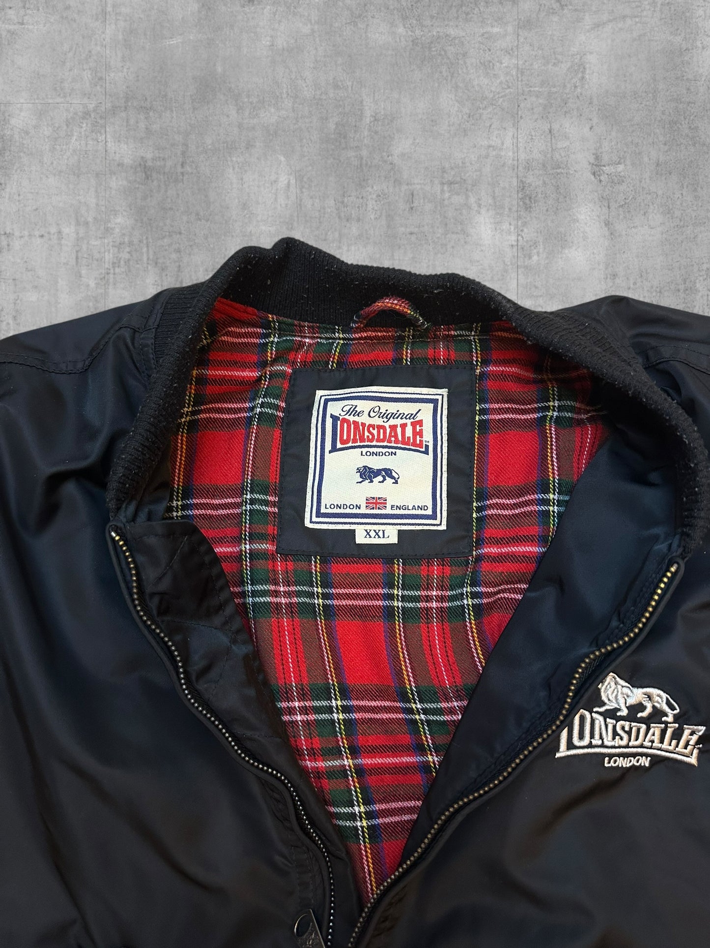 Lonsdale London Harrington Bomber Jacke Schwarz XL