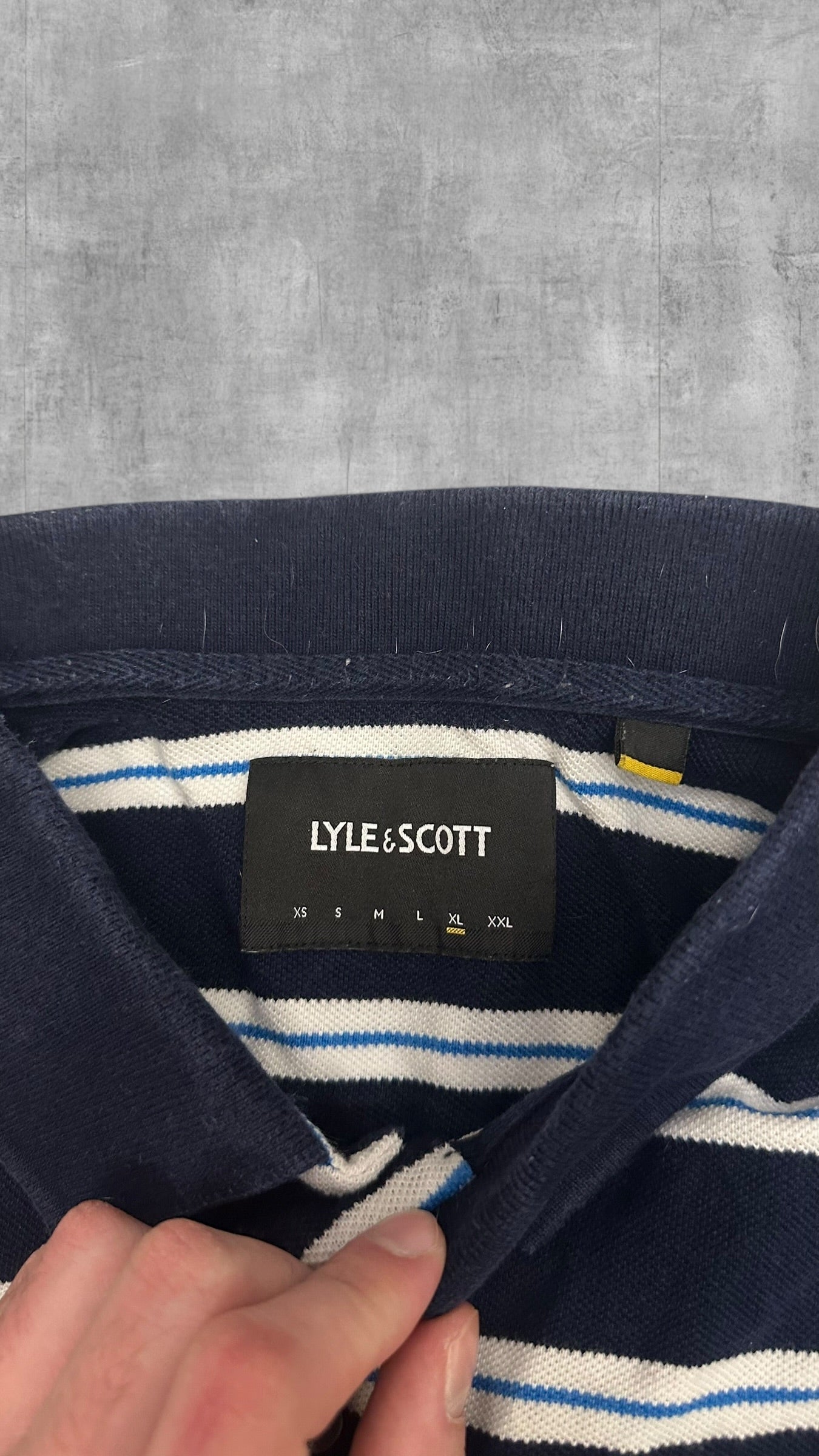 Lyle & Scott Polo Shirt Navy Blau Weiß XL