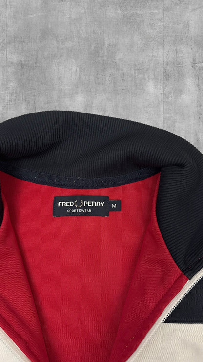 Fred Perry Vintage Trainingsjacke Rot Weiß Schwarzblau M