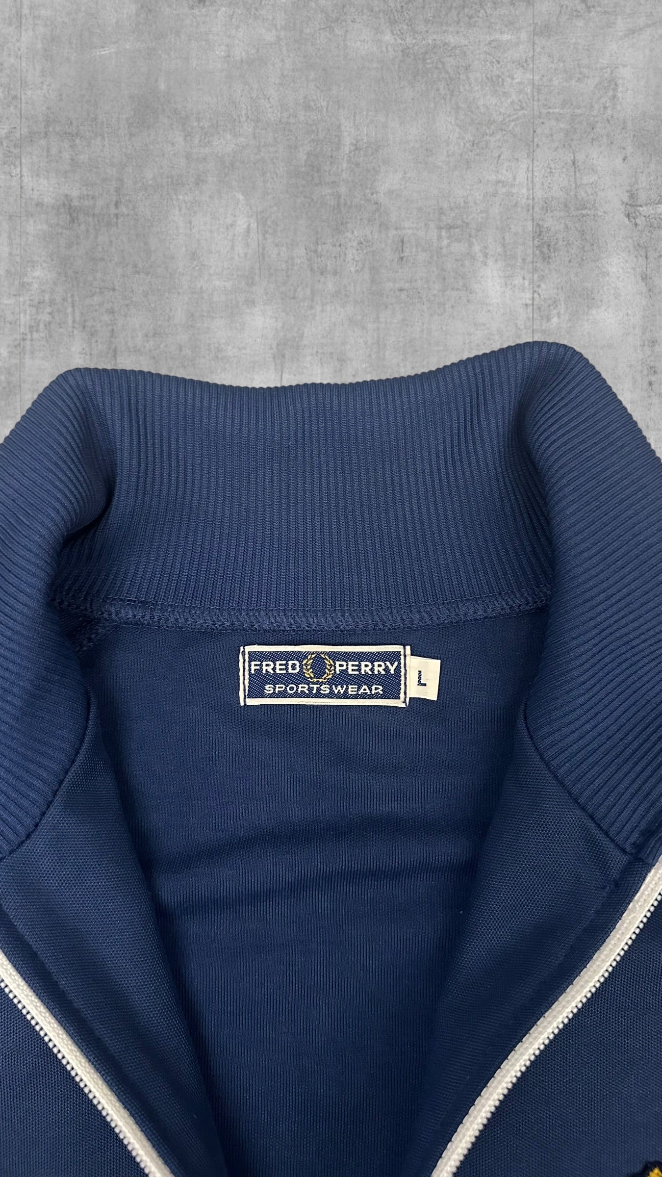 Fred Perry Trainingsjacke Taped Dunkelblau Gold L