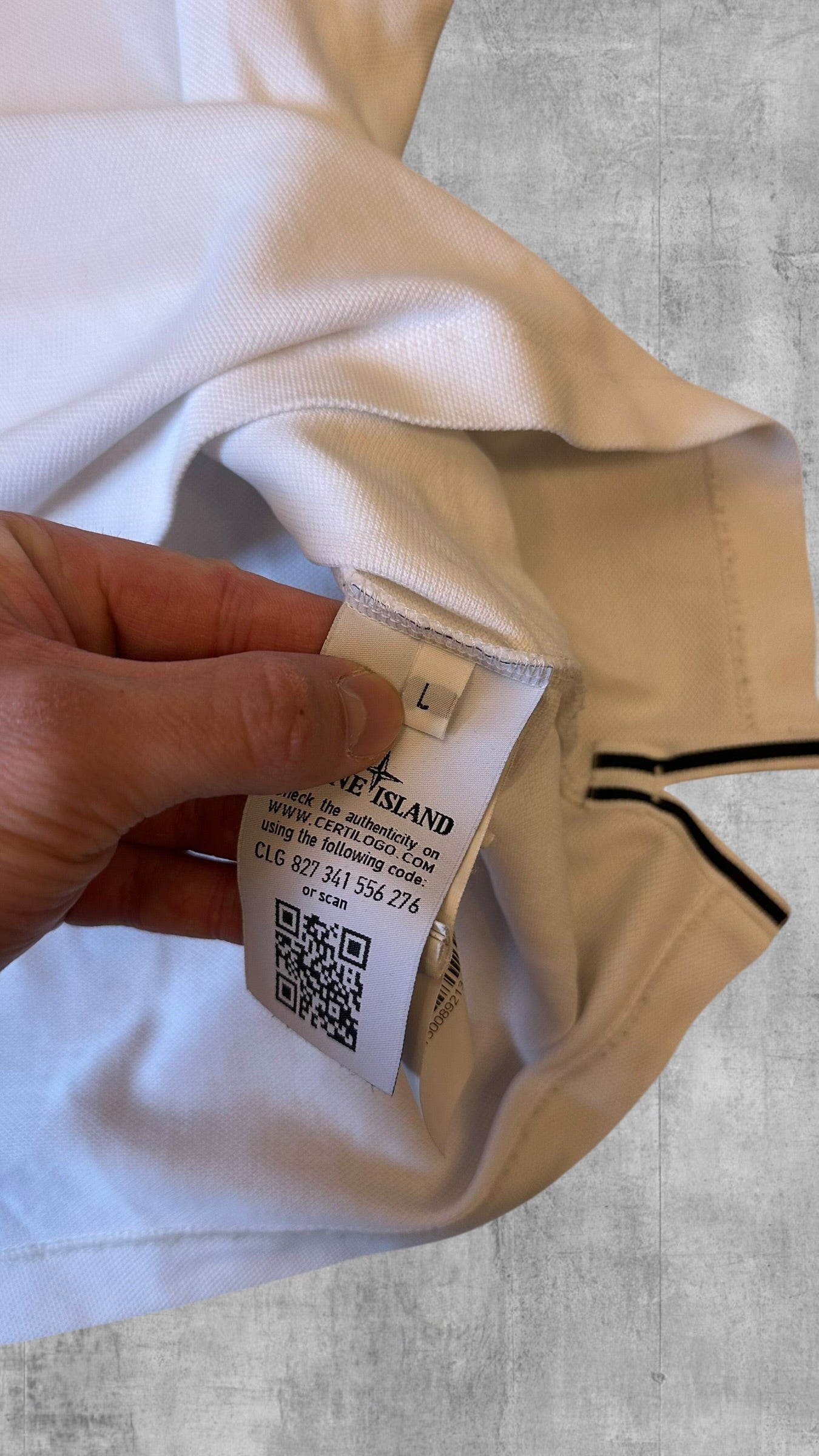 Stone Island Polo Shirt Weiß L