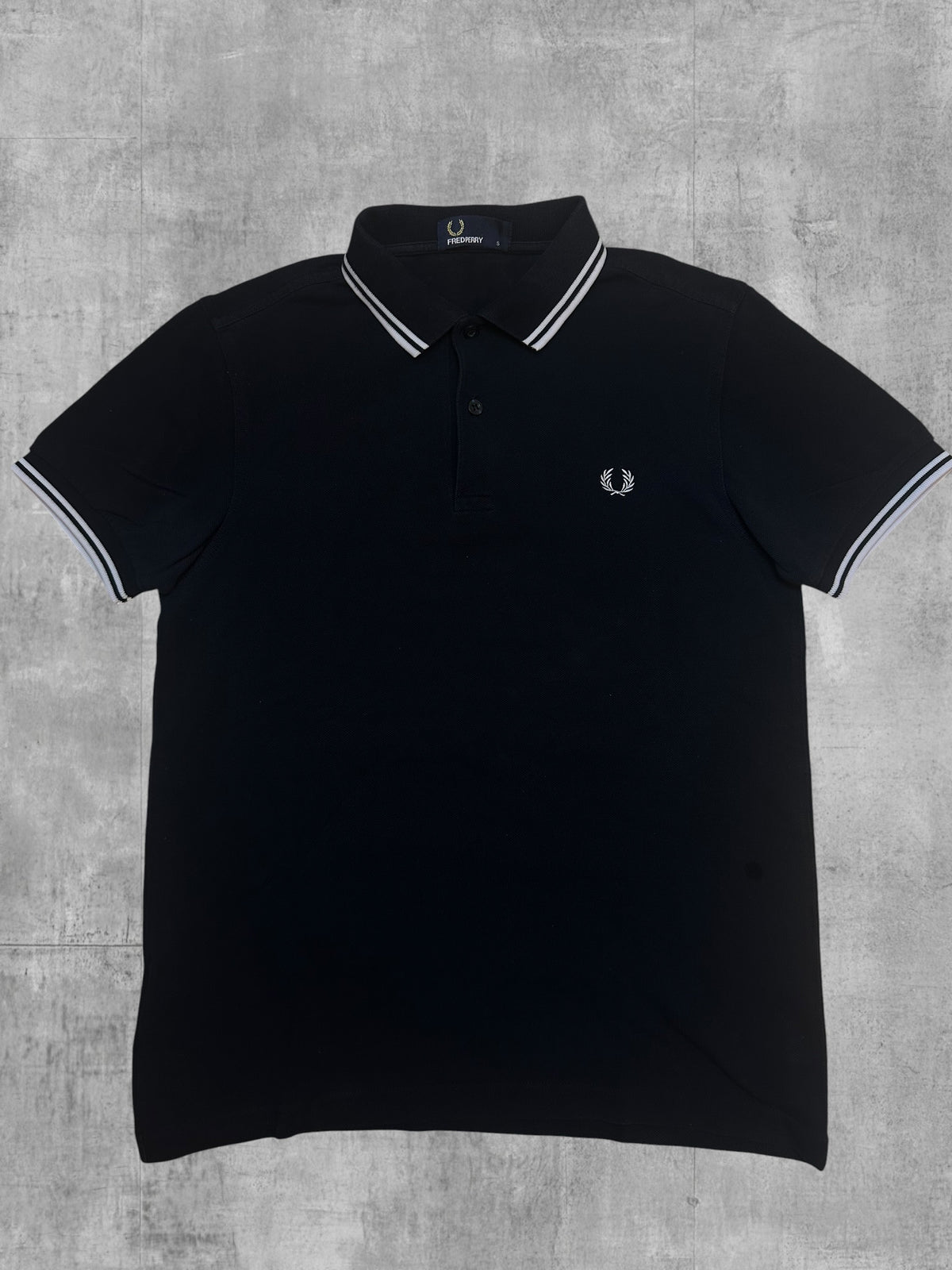 Fred Perry Polo Shirt Schwarz Weiß S