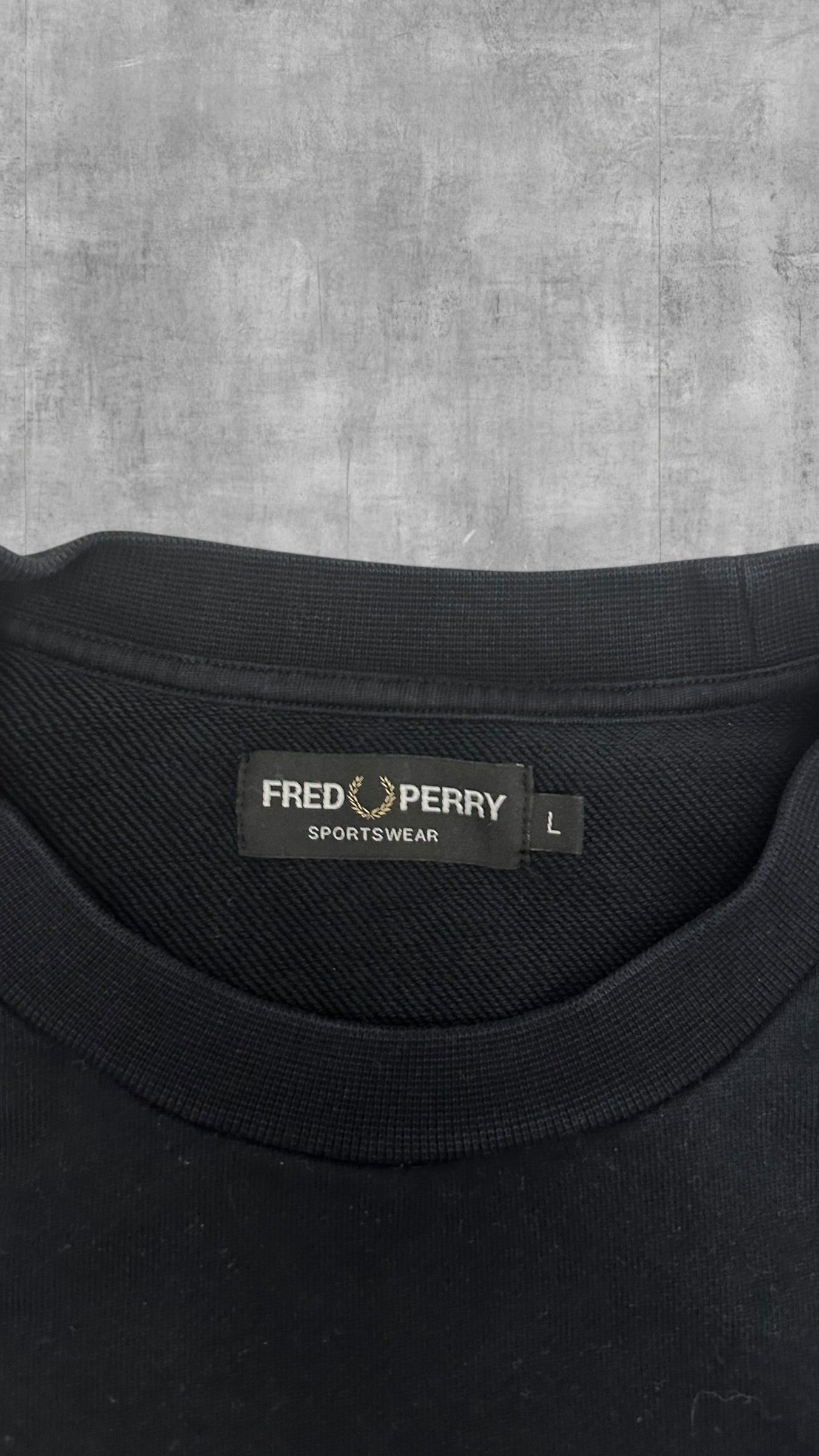 Fred Perry Sweatshirt Schwarz Weiß L
