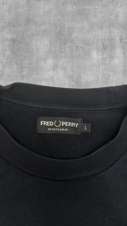Fred Perry Sweatshirt Schwarz Weiß L