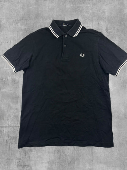 Fred Perry Polo Shirt Schwarz Weiß S