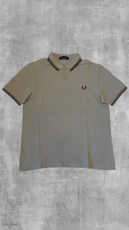 Fred Perry Polo Hemd Shirt Grau Beige M
