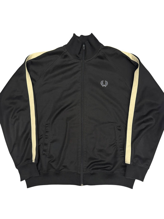 Fred Perry Vintage Trainingsjacke Taped Schwarz Beige L