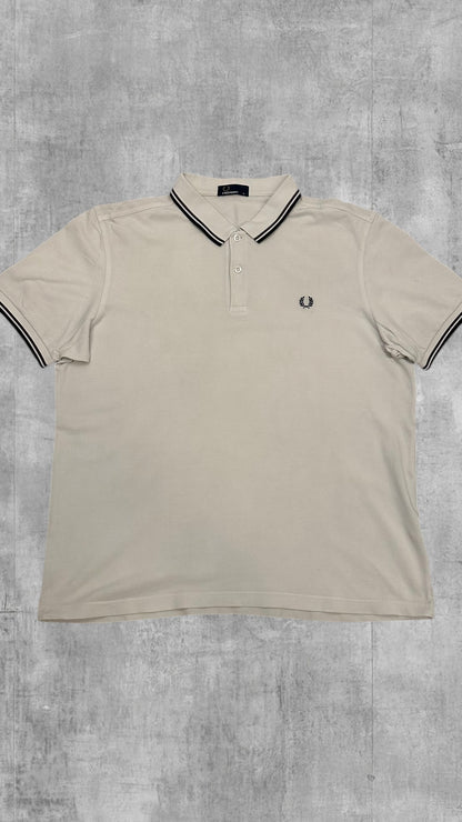 Fred Perry Polo Shirt Weiß Schwarz XL
