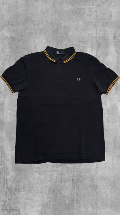 Fred Perry Polo Shirt Schwarz Gold L