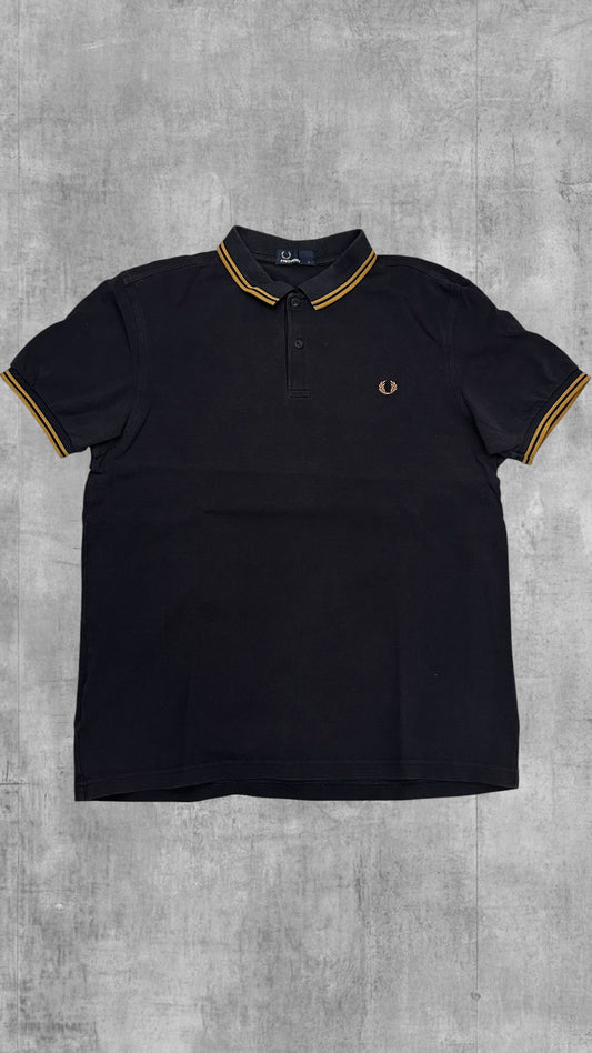 Fred Perry Polo Shirt Schwarz Gold L